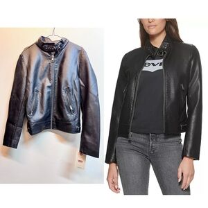 NWT Levi’s Faux Leather Latch Collar Racer Jacket